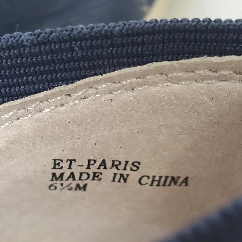 Ellen Tracy Blue Two Tone Espadrille Flats Loafers